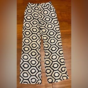 Sincerely Jules Geometric Print loose pants black and tan size small